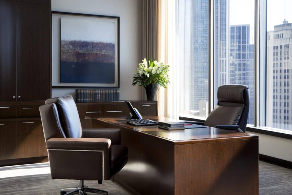 mobilier elegant dans bureau de direction